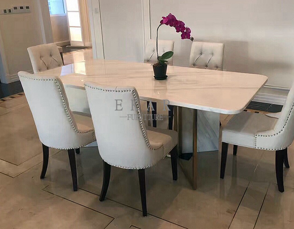 Modern Small Room Marble Dining Table Ekar Furniture